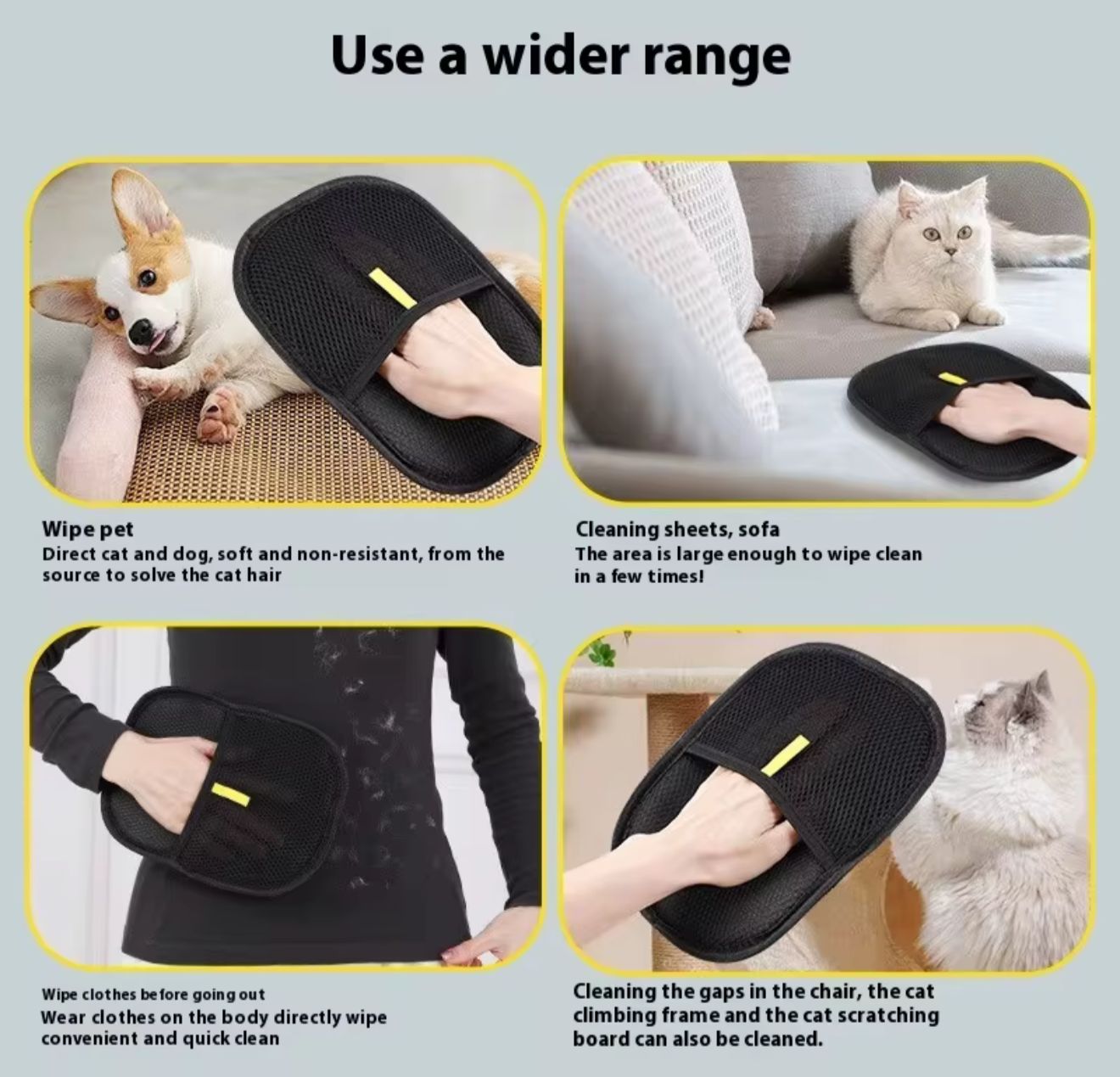 Pet hair removal glove