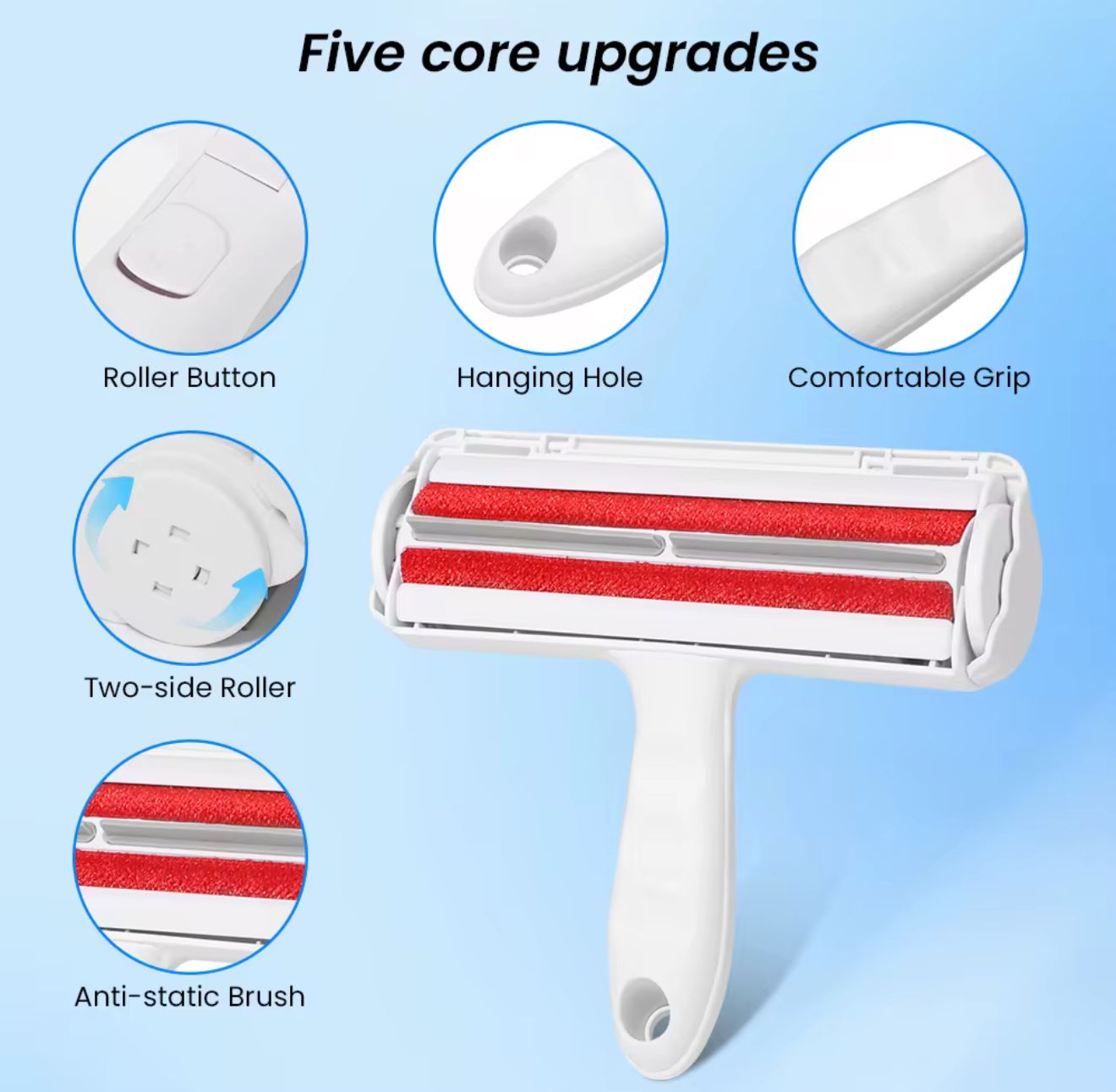 Pet hair removal roller